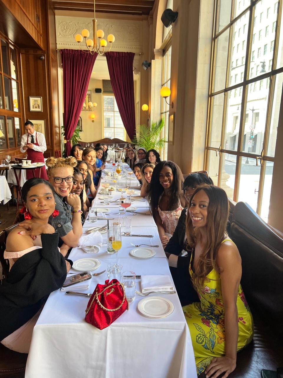 Ladies gathered at an elevated brunch